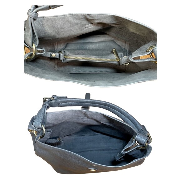 Charming Charlie | Gray Convertible Bucket Bag with Removable Pouch - Picture 6 of 12